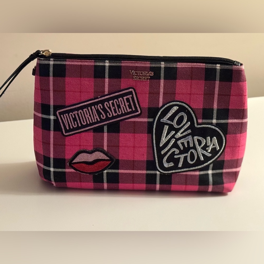 Victoria's Secret Pink Plaid Cosmetic Bag